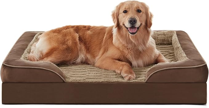 FURTIME Orthopedic Bed for Large Dogs, XL Washable Dog Beds Large Sized Dog, Comfy Supportive Foam Pet Couch Bed with Removable Washable Cover, Waterproof Extra Large Sofa Bed Foam and Nonskid Bottom-PurrikoPets