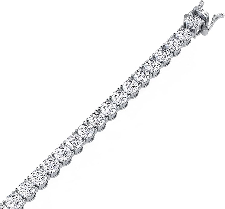 0.50-15 Carat Lab Grown Classic Diamond Tennis Bracelet 4 Prong Setting Luxury Collection (F-G Color, SI Clarity) Length- 7 Inch