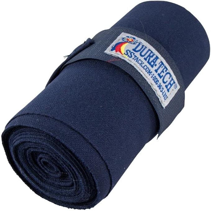 Dura-Tech Standing Wraps for Horses | Color Navy | Optimal Comfort & Support | Ideal for Post-Exercise & Trailering | Right Tension Application | Secure Closure-PurrikoPets
