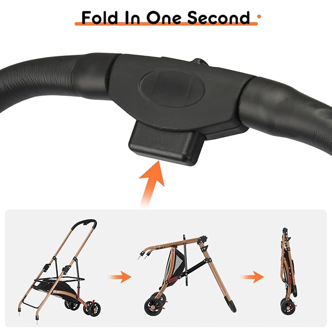 3-in-1 Foldable Pet Stroller for Medium Dogs & Cats (50lbs) - Detachable Carrier, Car Seat, Storage Basket, 5" Lockable Wheels-PurrikoPets