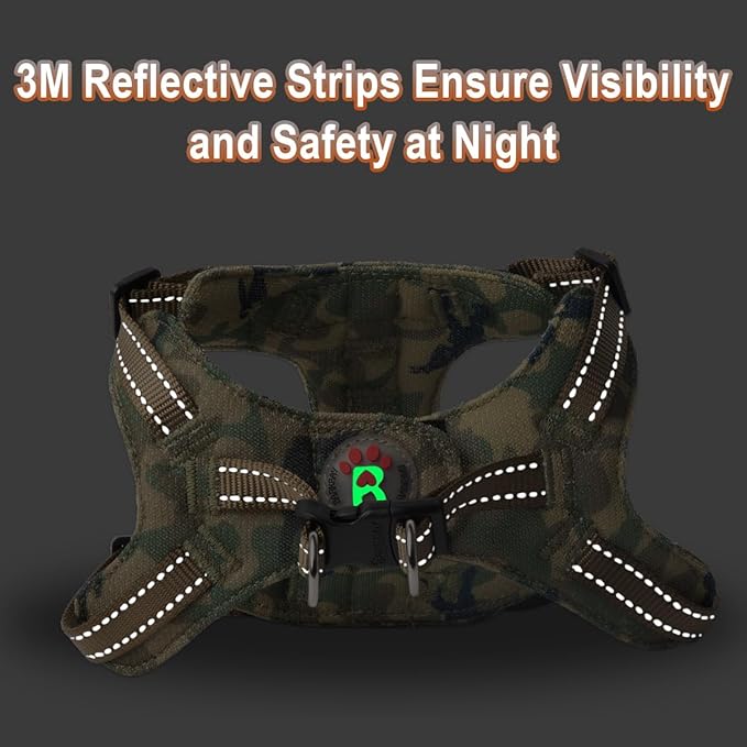 Dog Harness Step in Dog Vest Harness, Reflective Adjustable Puppy No Pull Harness Breathable Soft for Small and Medium Dogs Cats, Camo, XXS-PurrikoPets