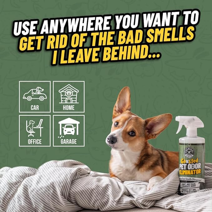 Ghosted Pet Odor Eliminator, Refresh Your Home, Car, Office, & More, from Chemical Guys (32 Fl Oz) - Fresh Citrus Scent - PCS10232-PurrikoPets