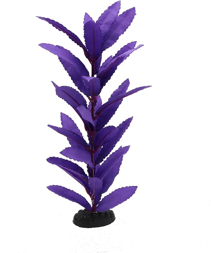 2-Pack 12 Inch Aquarium Silk Aquarium Plants, Artificial Plastic Plant for Small Tank, Goldfish, Fish Hides (Purple, 12 Inch)-PurrikoPets