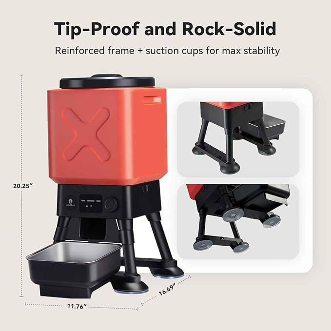 14L Automatic Dog Feeder for Large Breed – Extra Large Capacity, Anti-Blockage, Timed Auto Dog Food Dispenser, Dual Power Supply, Stainless Steel Bowl-PurrikoPets