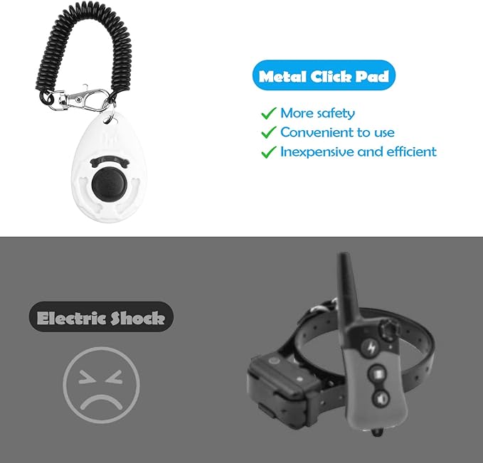 Dog Training Clicker with Wrist Strap - OYEFLY Durable Lightweight Easy to Use, Pet Training Clicker for Cats Puppy Birds Horses. Perfect for Behavioral Training 2-Pack (Red and Blue)-PurrikoPets