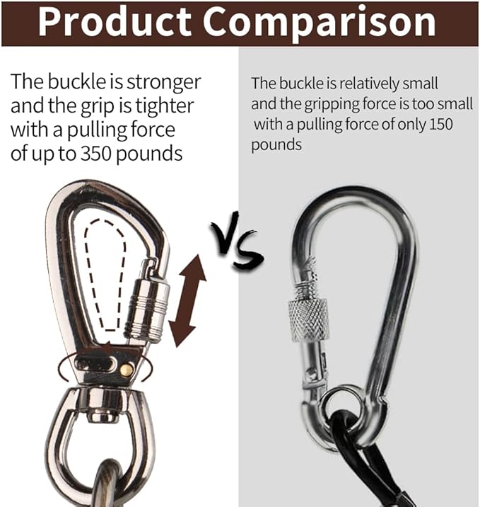 Dog tie Out Cable, 10/20/25/30/50/70/100 feet, Suitable for Dogs up to 350 pounds, Dog Cable with Swivel Buckle, Lightweight, Non-Winding, for Outdoor Camping, Yard Dog Cable (Black, 30FT)-PurrikoPets