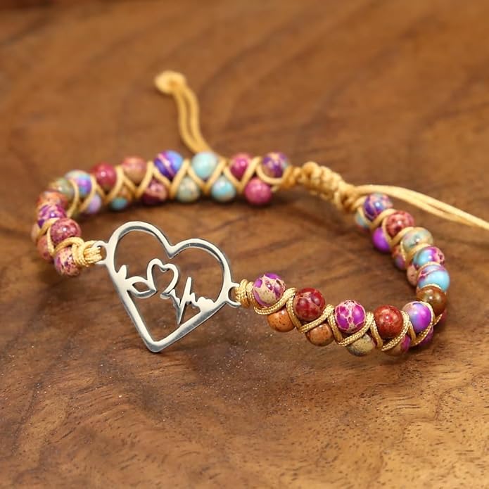 ZOSOJONA Women Handmade Boho Wrap Bracelets Natural Stone Variety Beads Strand Bracelet