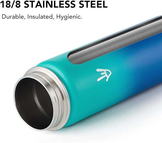 Enerbone 24 oz Insulated Water Bottle, Stainless Steel Bottle with Carrying Strap, Double-Wall Vacuum Insulation Design, Leakproof Sports Bottle with Straw, Keep Drinks Cold or Hot for Hours-PurrikoPets