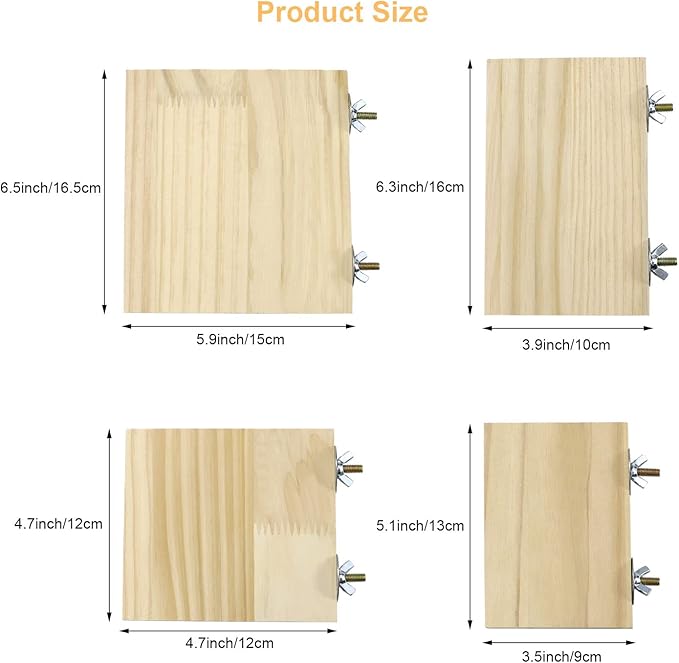 2pcs Bird Perch Platform Flat Stand Beak Paw Grinding Wood for Parrot Parakeet Cockatiel Lovebird Conure Finch Budgie-PurrikoPets