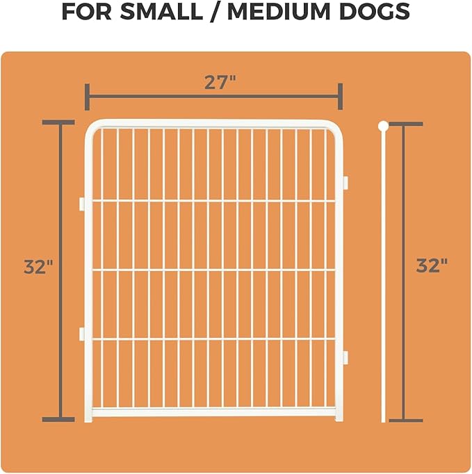 FXW Homeplus Unleashed Indoor Dog Playpen - Stress-Free and Safe Play, Heavy Duty 32 Inch 4 Wire Panels Dog Pen for Puppy and Small Dogs, White│Patented-PurrikoPets
