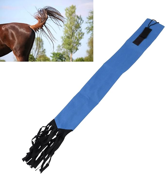 GLOGLOW Horse Tail Bag, Design Horse Tail Guard with Fringe for Keep Tail and Protected (Blue)-PurrikoPets