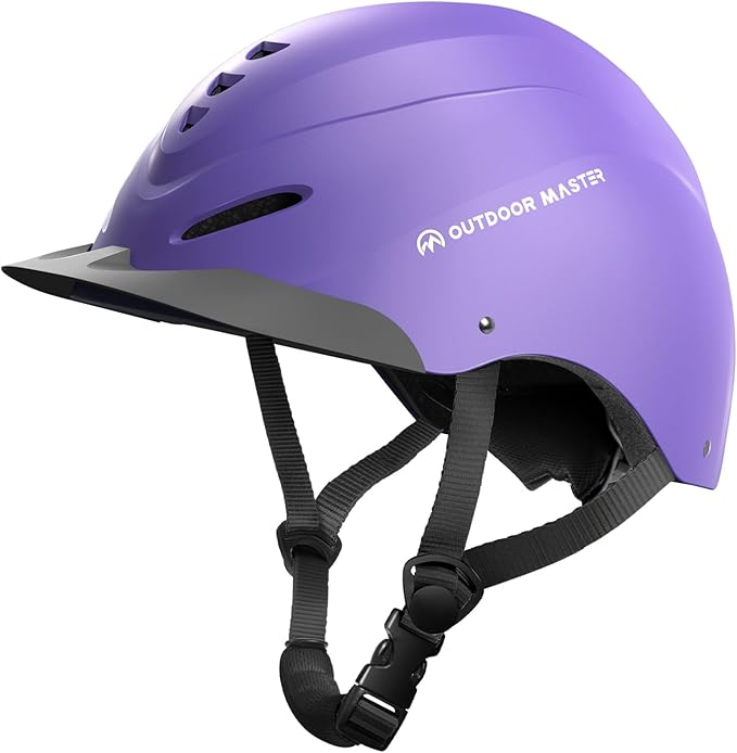 OutdoorMaster Equestrian Helmet, Horse Riding Helmet with Sun Visor and Excellent Ventilation, Adjustable Safe Helmet for Men, Women & Youth-PurrikoPets