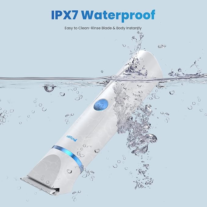 3-in-1 Dog & Cat Grooming Kit - Rechargeable Cordless Pet Hair Clippers with Nail Grinder & Paw Trimmer & 5 Guide Combs, Low Noise Dog Clippers for Grooming Small Medium Pets-PurrikoPets