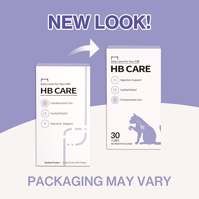 Dr.by HB Care Hairball Supplement for Cats– Hairball Relief Furball Control Remedy & Digestive Support Supplements with Omega-3, Chitosan-30 Individuallly Packaged (1 Pack, 30 Count)-PurrikoPets