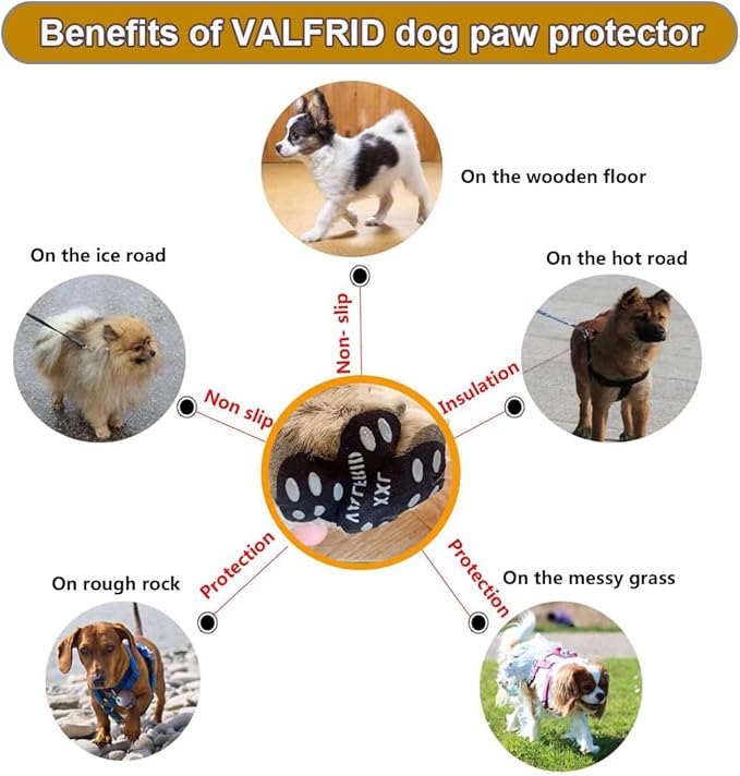 Dog Paw Protector Anti-Slip Grips to Keeps Dogs from Slipping On Hardwood Floors,Disposable Self Adhesive Resistant Dog Shoes Booties Socks Replacement M 24 Pieces-PurrikoPets
