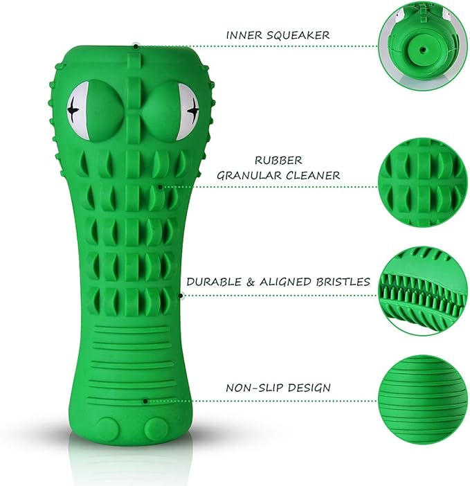 Dog Toys for Aggressive Chewers Large Medium Breed, Indestructible Dog Toothbrush Chew Toys, Squeaky Interactive Tough Extremely Durable, Dogs Toys to Keep Them Busy-PurrikoPets