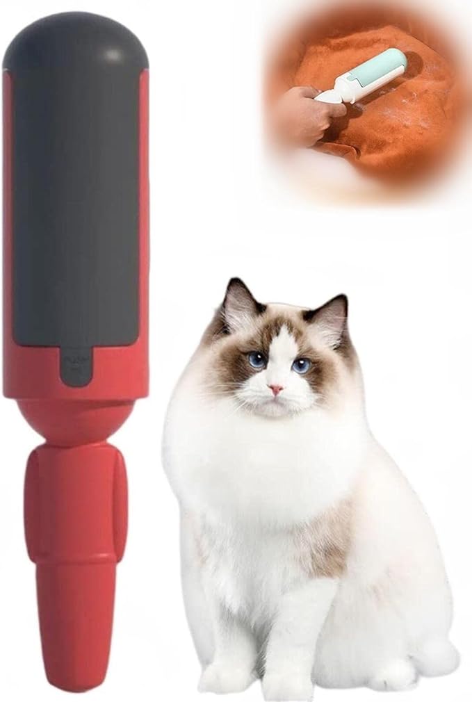 2023 New Pet Hair Remover Roller, Pet Hair Remover, Reusable Pet Hair Remover, Washable Dog/Cat Hair Remover, Fur Remover, Pet Hair Remover for Couch, Best Pet Hair Remover for Furniture (B-Red)-PurrikoPets