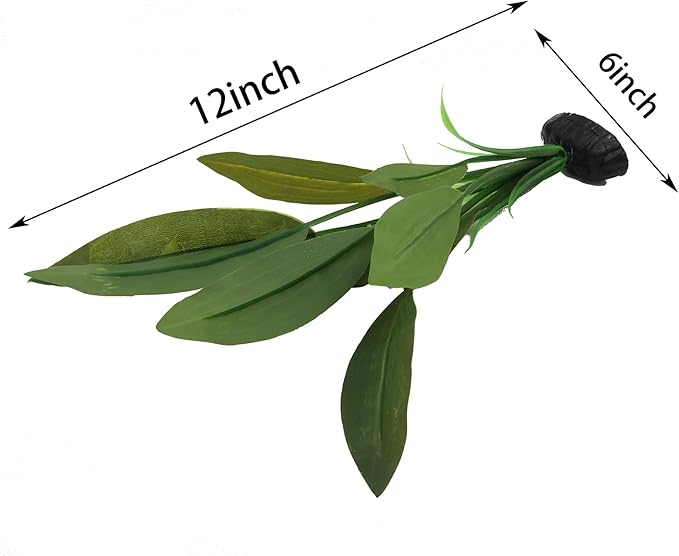 2-Pack 12 Inch Aquarium Silk Aquarium Plants, Artificial Plastic Plant for Small Tank, Goldfish, Fish Hides (Green C, 12 Inch)-PurrikoPets