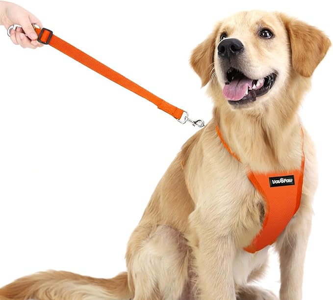 Dog Seat Belt, Safety Vest Dog Car Harness with Adjustable Buckle Dog Seat Belt for Vehicle Nylon Pet Safety Seat Belts Heavy Duty(XL, Orange)-PurrikoPets