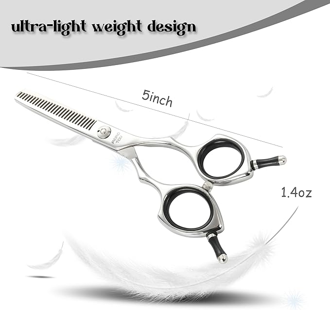 Dog Grooming Scissors 5 inch Small Thinning Scissors Super Light Professional 440C Stainless Steel Pet Shears for Trimming Face and Paws Nose Ear Easy Use.-PurrikoPets