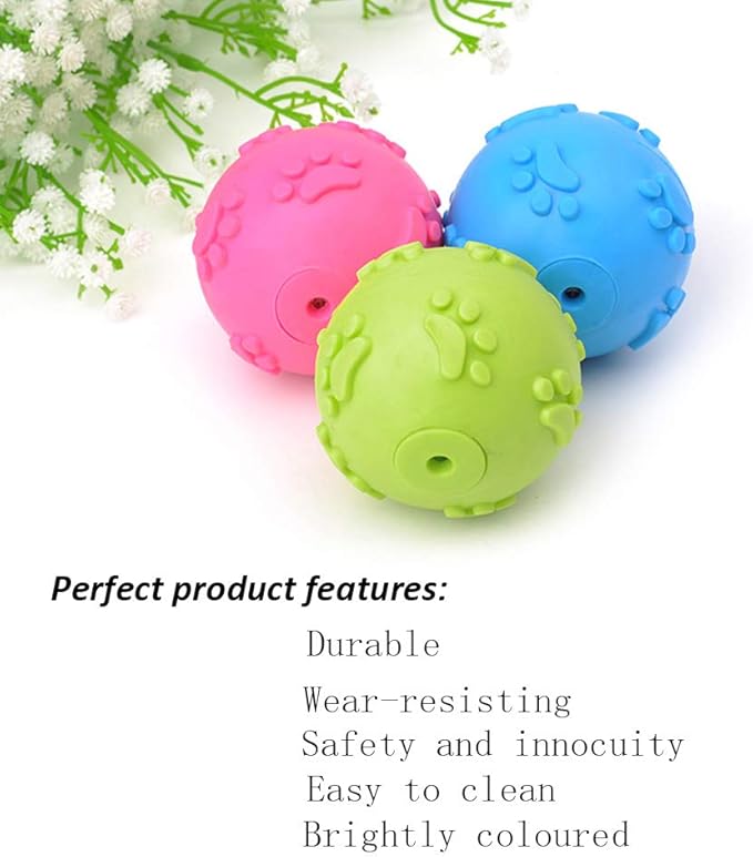 Dog Toys ，Dog Balls for Small Medium Large Dogs Squeaky Toy Balls 3 Pcs-PurrikoPets