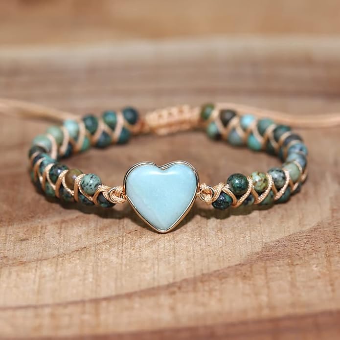 ZOSOJONA Women Handmade Boho Wrap Bracelets Natural Stone Variety Beads Strand Bracelet