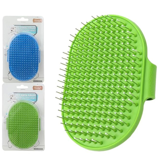 4-Pack Silicone Cat Brush Set, Pet Scratcher and Massager – Adjustable Pet Deshedding Brush, Bath Brush for Cats and Dogs, Suitable for Furniture Legs & Corners (Needle Style - 2PCS (Blue + Green))-PurrikoPets