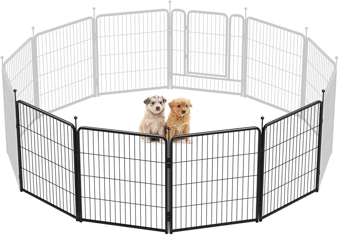 FXW Rollick Unleashed Dog Playpen for Indoor, Yard, RV Camping, 32 inch 4 Panels for Small and Medium Dogs, Black│Patented-PurrikoPets