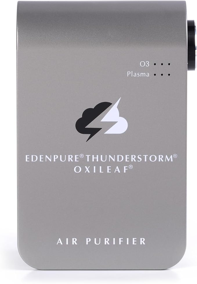 EdenPURE Thunderstorm III Air Purifier – Small Plug-In Ozone Generator & Ionizer – Eliminates Odors, Pet Smells, Smoke, Mold – Filter-Free Portable Cleaner for Home, Travel, Car, Office Use-PurrikoPets