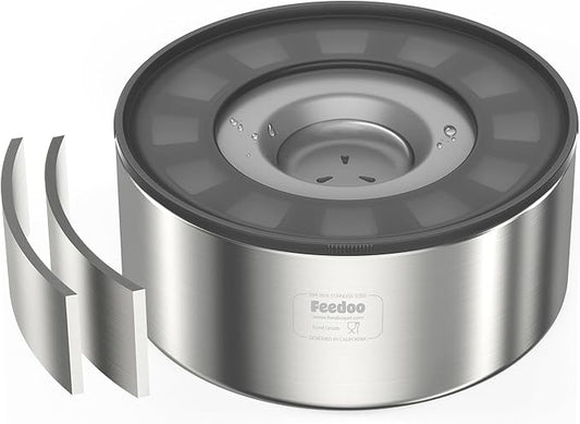 2L No Spill Water Bowl for Dogs, Double-Wall Stainless Steel with Splash-Proof Paws Lid and Floating Disk, Non-Slip Base, Easy to Clean Slow Water Feeder for Small Medium Dogs-PurrikoPets