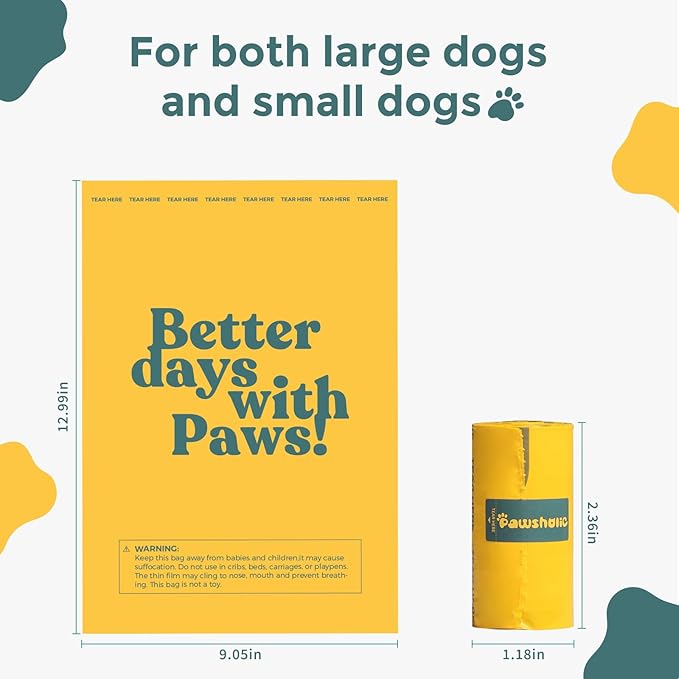 Dog Poop Bags Rolls Biodegradable 100% Leak Proof Thickened Dog Waste Bags - 600 Count 40 Rolls - Cornstarch Based Doggie Poop Bag for Small and Big Dogs(Unscented)-PurrikoPets