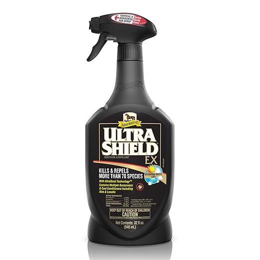 Absorbine UltraShield EX 32oz Sprayer Insecticide, Kills & Repels Flies, Mosquitoes, Ticks, Fleas, Lice, Use on Horses, Dogs, Premises-PurrikoPets