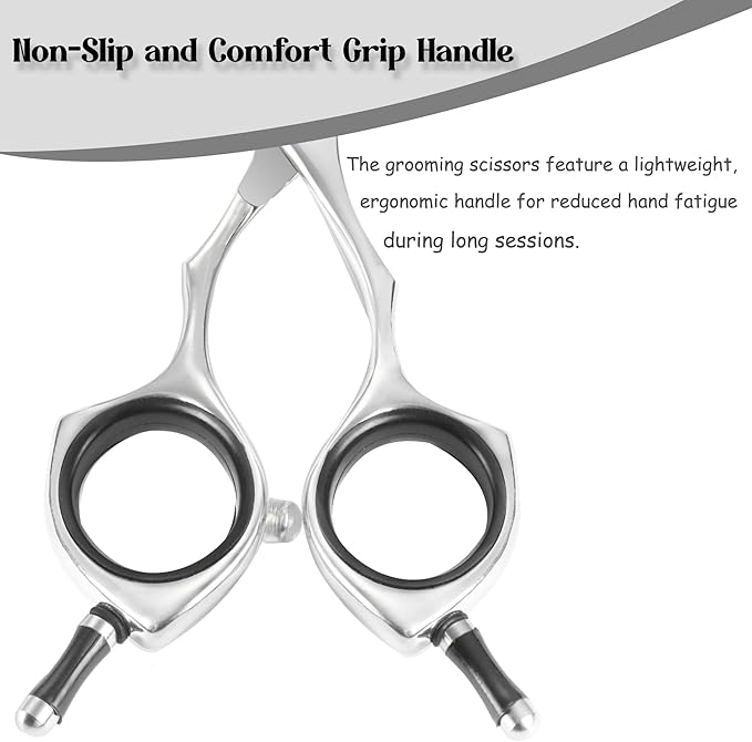 Dog Grooming Scissors 5 inch Small Straight Scissors Super Light Professional 440C Stainless Steel Pet Shears for Trimming Face and Paws Nose Ear Easy Use.-PurrikoPets
