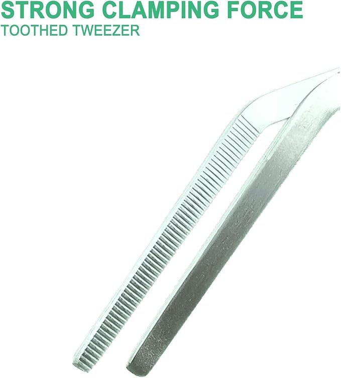 18.9 inch Aquarium Tweezers with Hanger, 2025 New Extra Long Feeding Tongs, Stainless Steel Large Aquascape Tools for Fish Tank, Terrarium, Aquascaping, Reptile Snake (Curved)-PurrikoPets