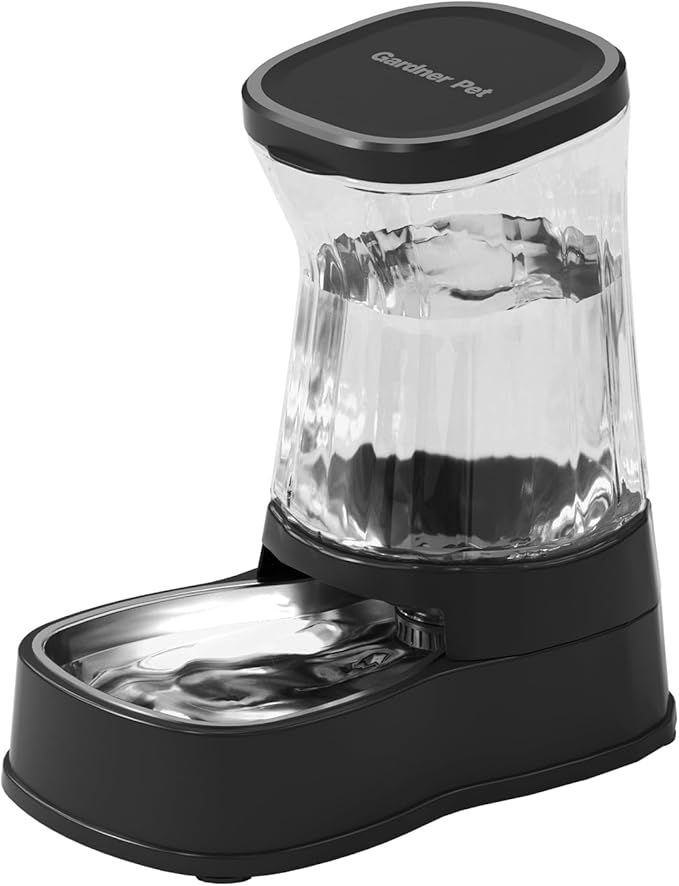 Gardner Pet Automatic Dog Water Dispenser Gravity Stainless Steel Water Waterer Feeder, Large Capacity Water Feeding Bowls for Medium & Large-Sized Dogs Cats Other Pets -(2.1 Gallon)-PurrikoPets