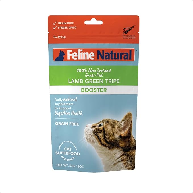 Feline Natural Freeze Dried Lamb Green Tripe Cat Food Supplement - Grain-Free High Protein Natural Topper - 2 Oz Grass Fed Beef Freeze Dried Cat Treats-PurrikoPets
