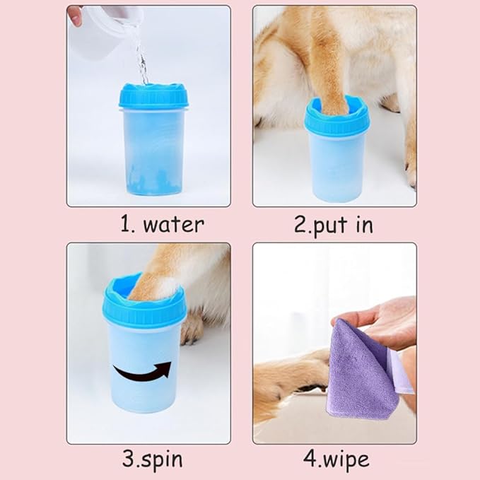 Dog Paw Cleaner Cup - Silicone Bristle Pet Paw Washer for Small, Medium, and Large Dogs & Cats | Easy-to-Use, Mess-Free Paw Cleaning Tool for Muddy Paws-PurrikoPets