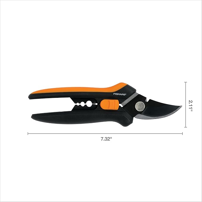 Fiskars Floral Pruning Shears - Plant Cutting Scissors/Garden Clippers For Deadheading and Working with Flowers - Black/Orange-PurrikoPets