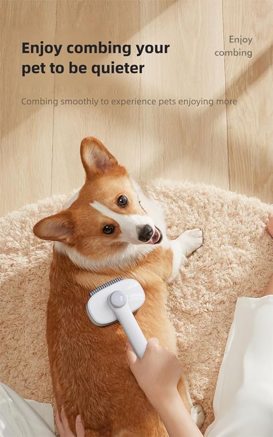 Adjustable Comb for Cats & Dogs: 2-in-1 Deshedding Brush with Hair Removal Board, Dematting Tool for Long/Short Hair - Undercoat Rake & Smooth Grooming Comb-PurrikoPets