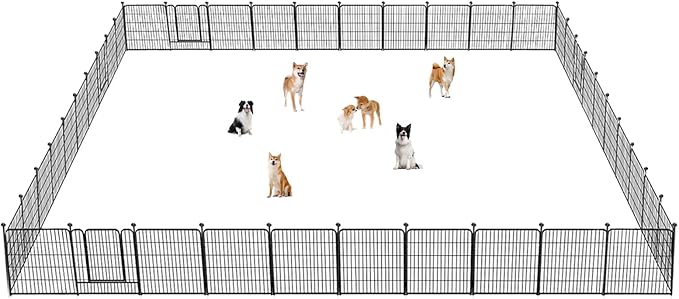 Dog Playpen 32 inch 40 Panels Indoor Outdoor Dog Pen for Medium/Small Dogs Heavy Duty Metal Dog Fence Outdoor for Yard, Puppy Playpen with Door Portable Pet Fence for RV Camping Yard-PurrikoPets