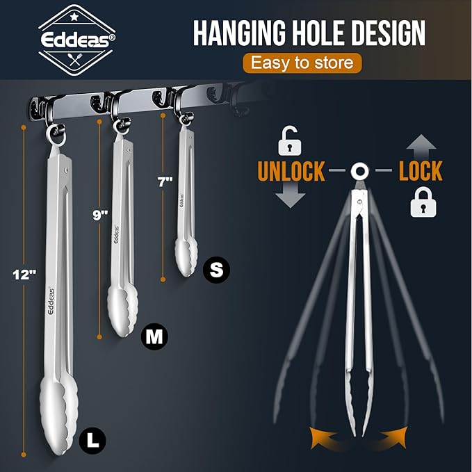 2 Pcs 7 Inch Small Tongs, Heavy Duty Stainless Steel Kitchen Tongs, For Cooking, Food, Buffet, Salad, Fruits, Bread, Dishwasher Safe-PurrikoPets