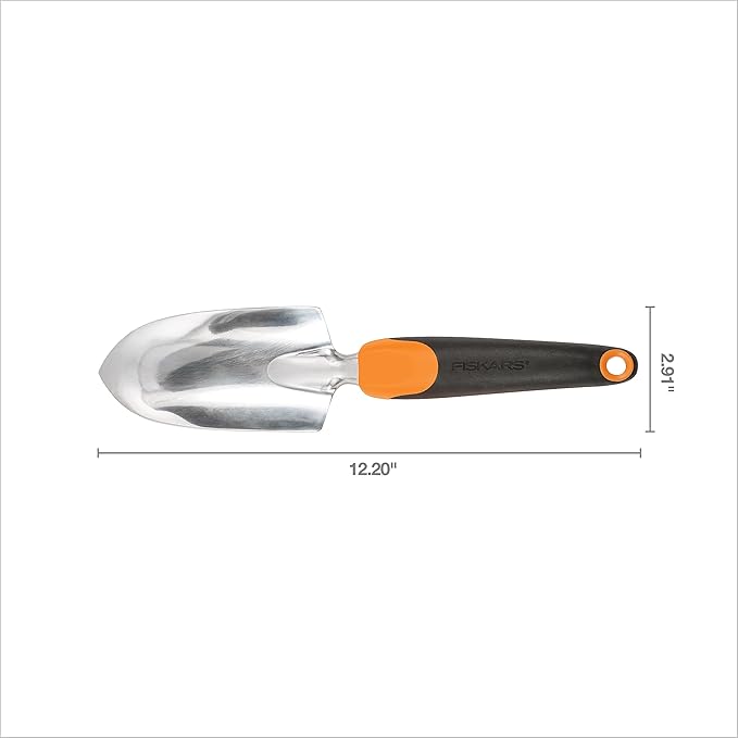 Fiskars Ergo Garden Trowel for Digging and Planting, Heavy Duty Gardening Hand Tool with Hanging Hole-PurrikoPets
