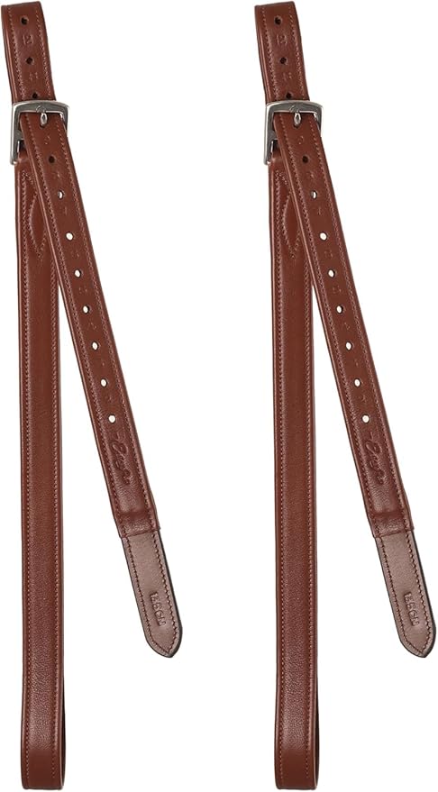 Exion FlexiStrong Stirrup Leathers for English Saddle | Ultra-Soft Cow Calfskin with Nylon Core | 1” Wide Stirrup Leathers for Daily Use | Sizes 48" to 62" | Black, Brown-PurrikoPets