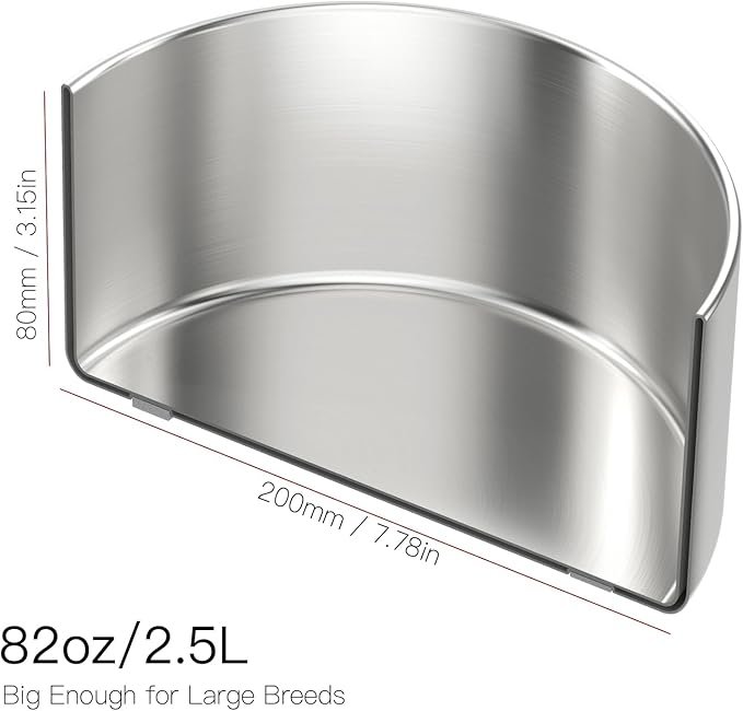 82oz Double Layers 304 Stainless Steel Dog Bowl - Insulated & Durable | Non-Slip Base | Easy to Clean | BPA-Free Safe Dog Food and Water Bowl-PurrikoPets