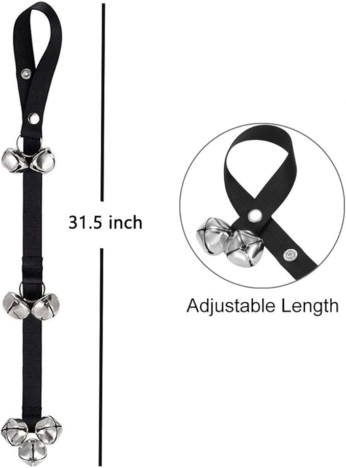 Dog Doorbells for Potty Training/Door Knob/Go Outside, Premium Quality Dog Bells, 7 Extra Large Loud 1.4 DoorBells, Adjustable Door Bell, Training Your Puppy The Easy Way-PurrikoPets