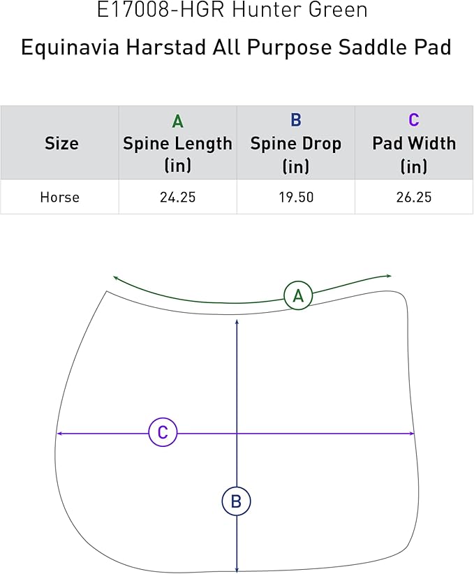 Equinavia Harstad All Purpose Saddle Pad | Classic & Durable | Moisture-Wicking Tricot Backing-PurrikoPets