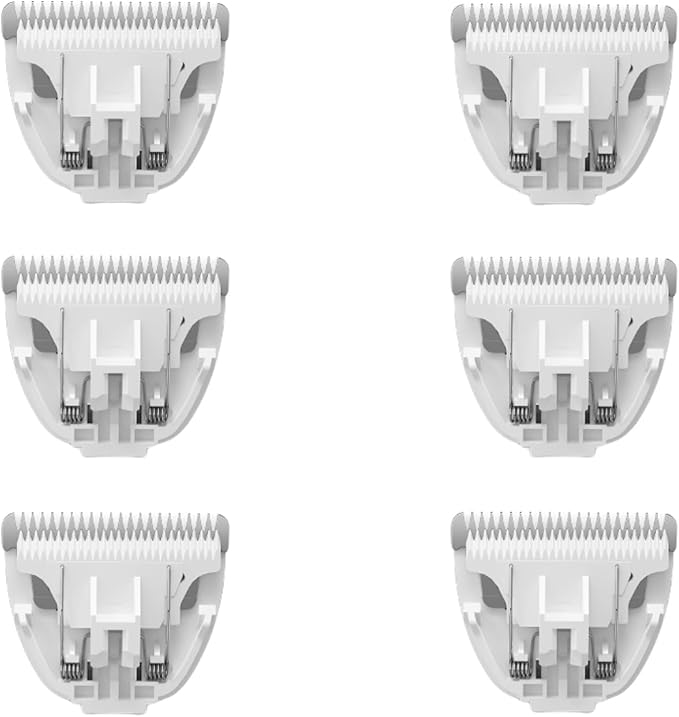 6 Pack Ceramic Blades Replacement for Dog Grooming Clippers, Detachable Pet Clipper Blades for Dogs,Cats Hair Trimming-PurrikoPets