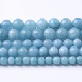 36Pcs 10mm Natural Blue Chalcedony Jades Beads for Jewelry Making Aquamarine Jades Energy Stone Healing Beads DIY Bracelet Necklace 15" 1 Strand
