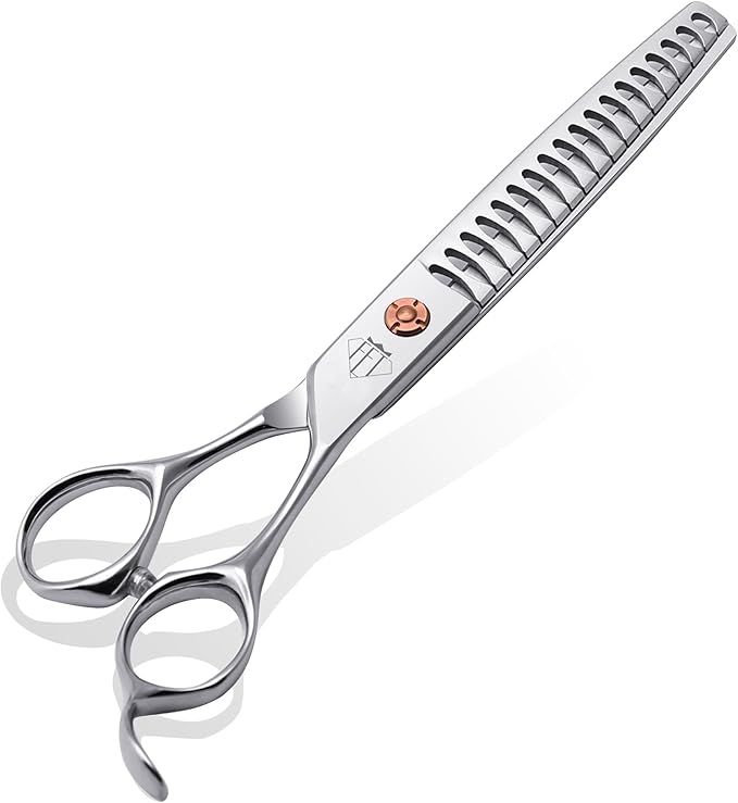 Dog Grooming Scissors: 7 inch Pet Chunker Shears Made Of Japanese 440c Advanced Stainless Steel Professional Grooming Scissors for Dogs Cats and Other Pets-PurrikoPets