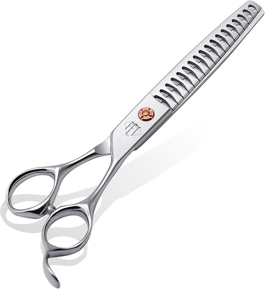 Dog Grooming Scissors: 7 inch Pet Chunker Shears Made Of Japanese 440c Advanced Stainless Steel Professional Grooming Scissors for Dogs Cats and Other Pets-PurrikoPets